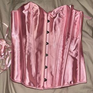 Elegant Pink Satin Corset